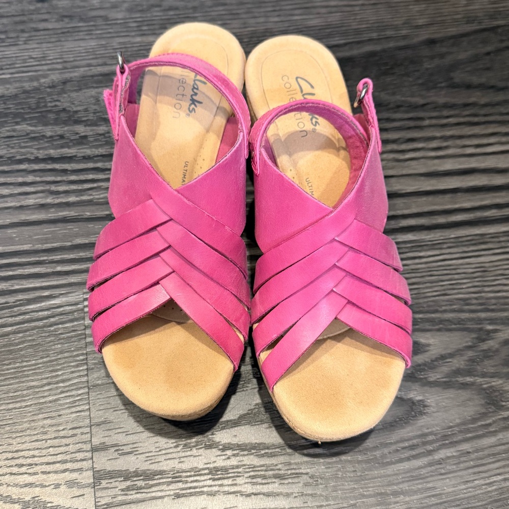 Clarks Women's Fuchsia Sandals - Picture 2 of 7